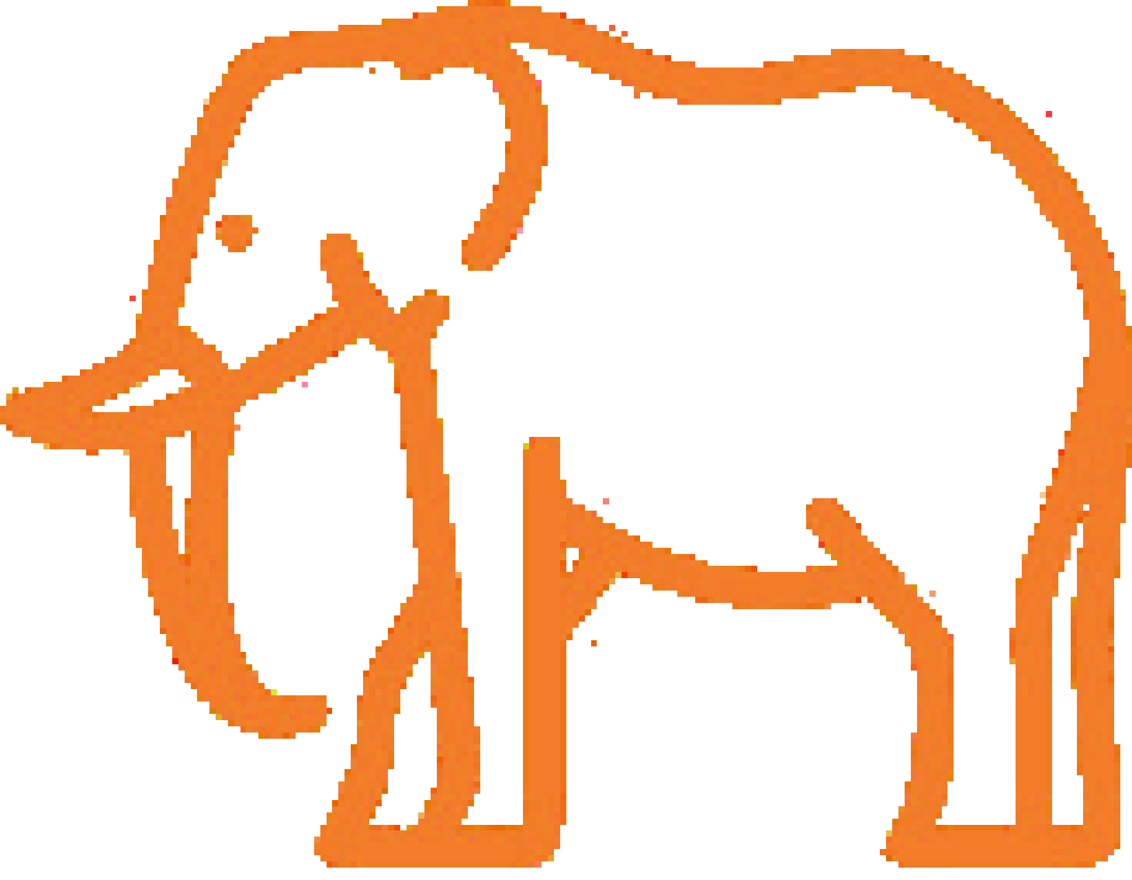 Elefante no contorno do mapa do Rio Grande do Norte