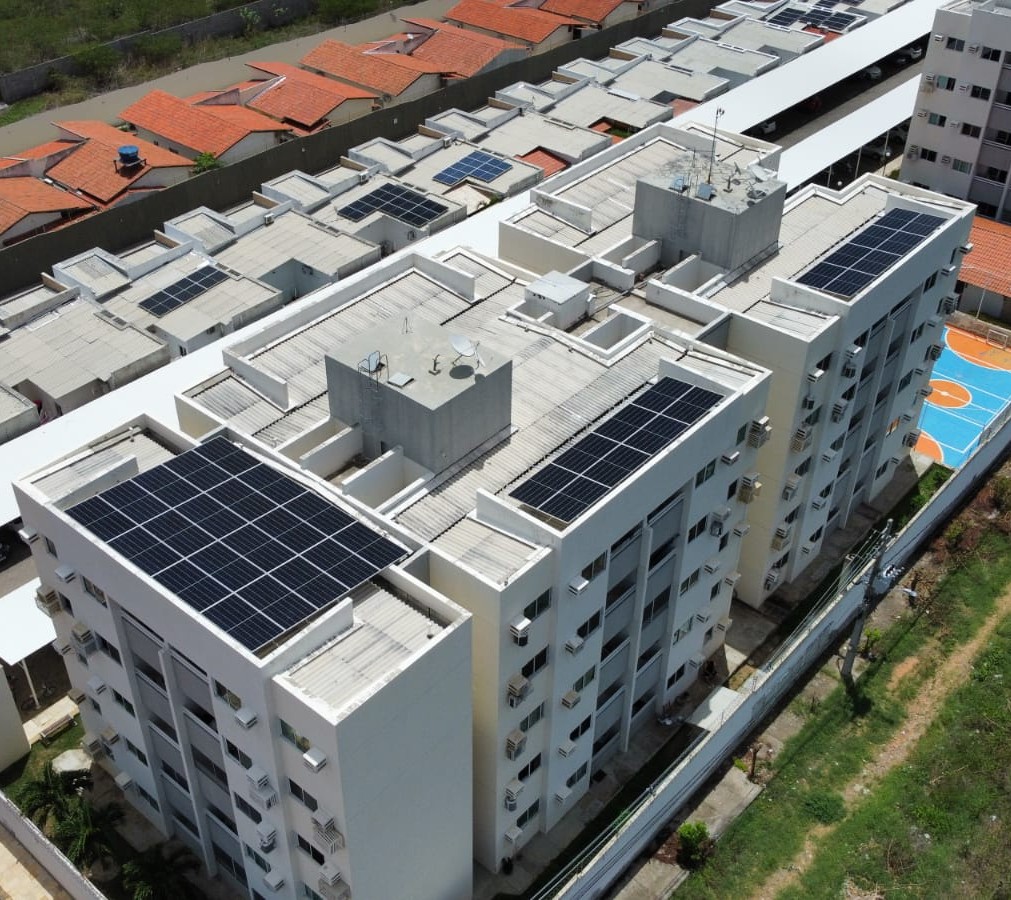 Sistema fotovoltaico do projeto Condomínio Dolce Vitta, em Mossoró/RN
