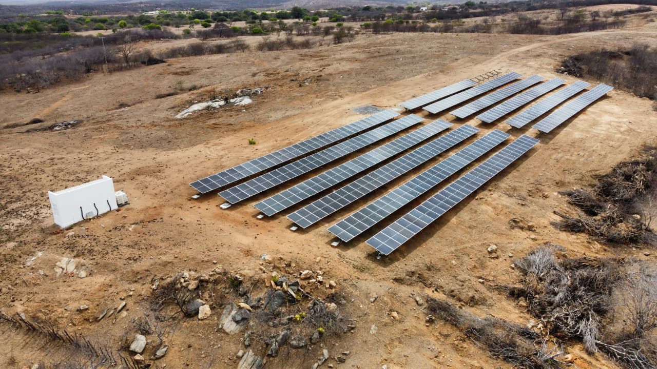 Sistema fotovoltaico do projeto Massas Taboleiro II, em Taboleiro Grande/RN